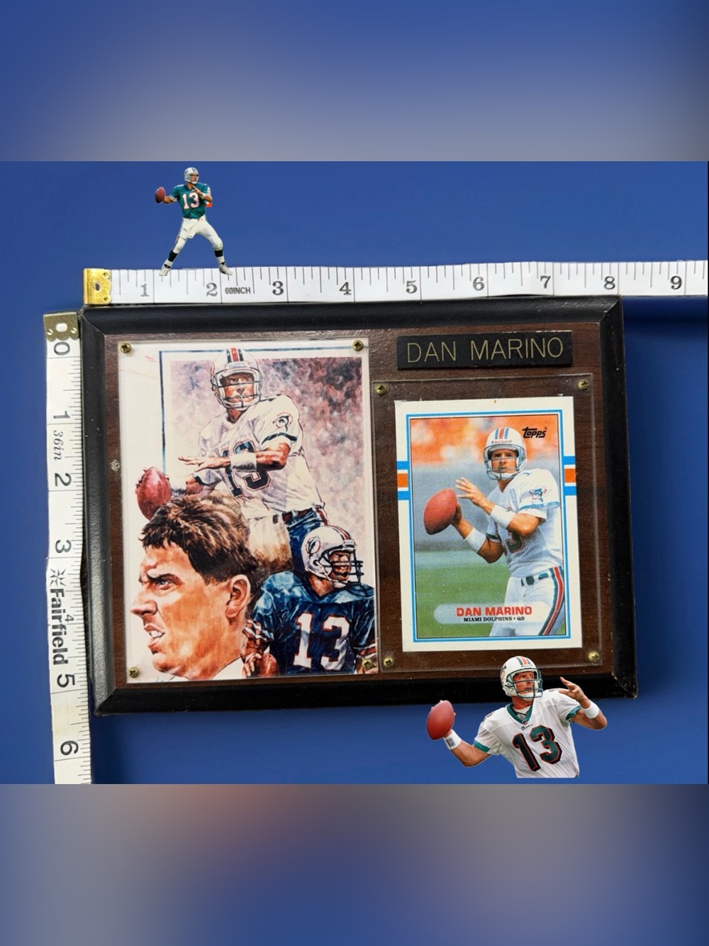 Dan Marino Miami Dolphins Plaque Topps Card 1989 Artwork Vintage NFL QB Wall